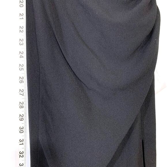 Dress the Population NEW Jordan Ruched Black Gown Dress with High Slit Black XS - Picture 12 of 13
